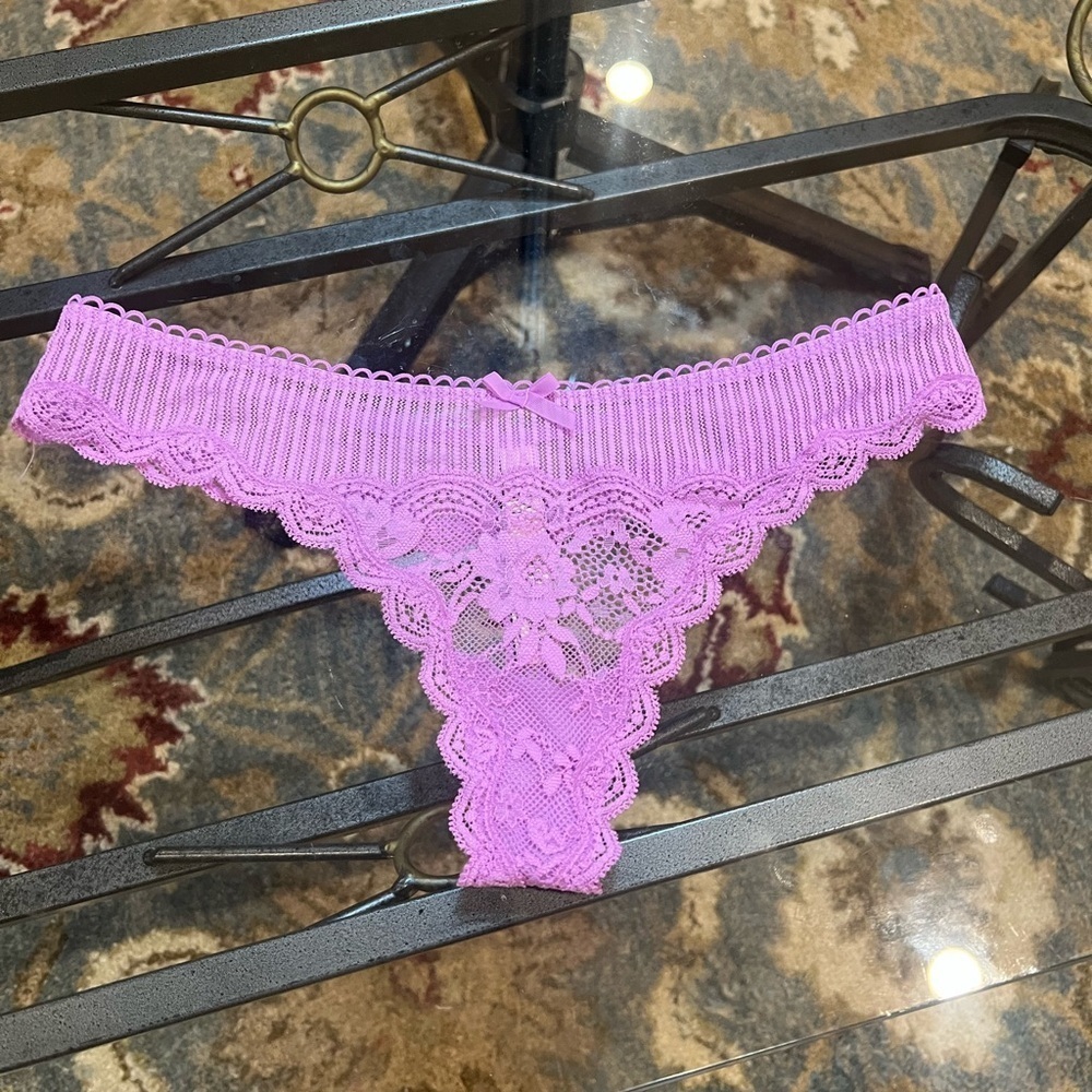 Lace Pink Purple Thong Panties